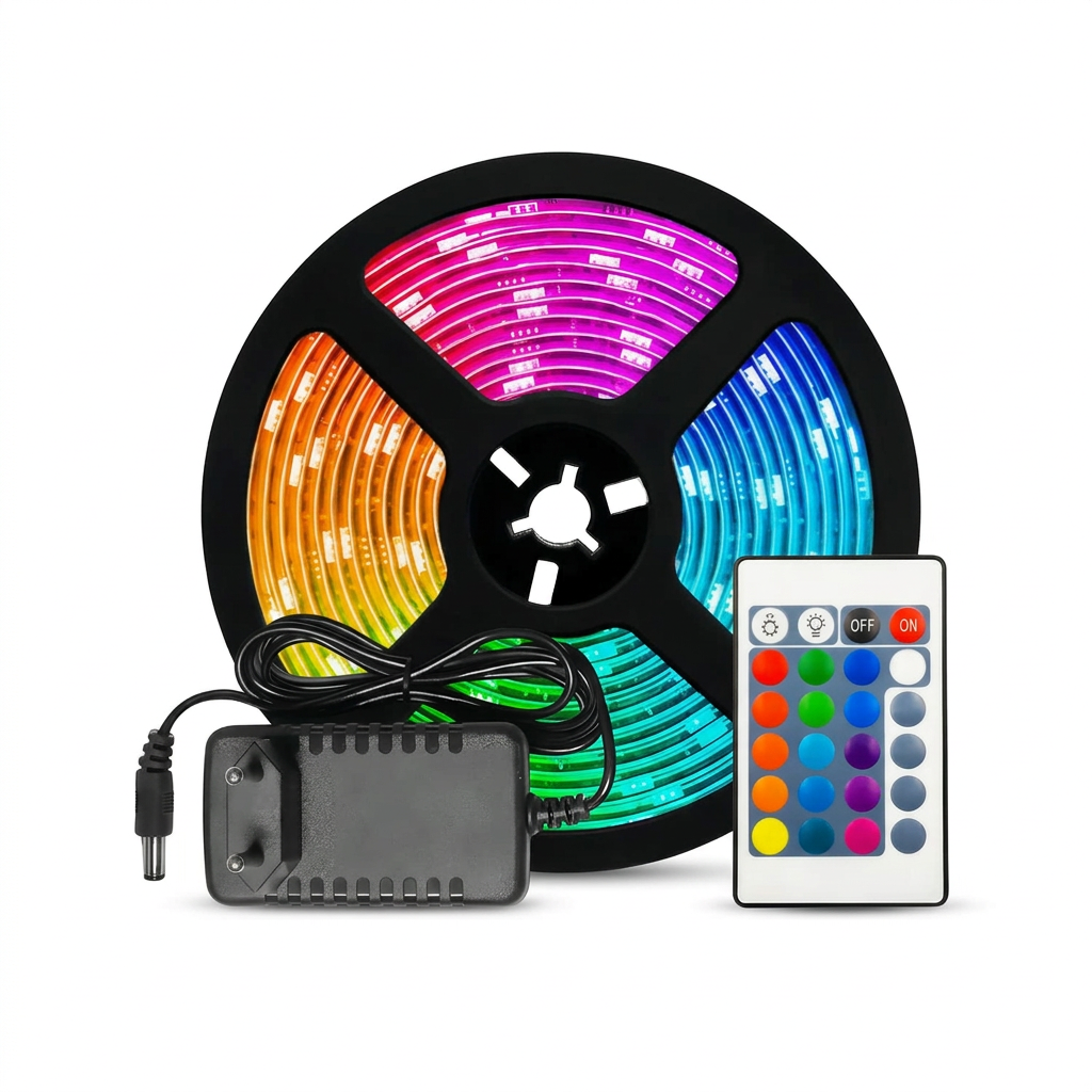 Fita de LED 12V 14,4W RGB - Kit Completo