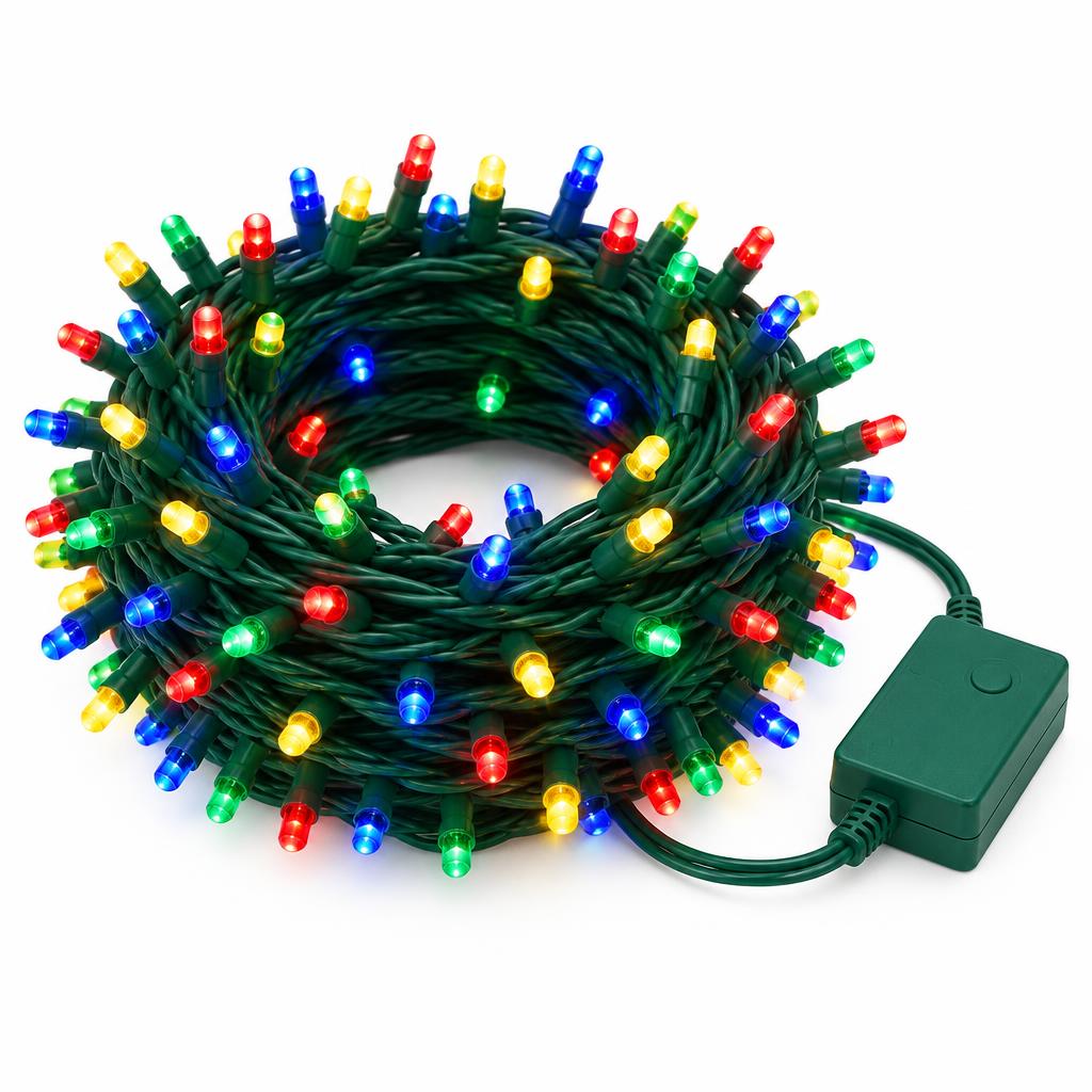 Cordão de Natal com 100 Leds 8F 220V Colorido (RGB)