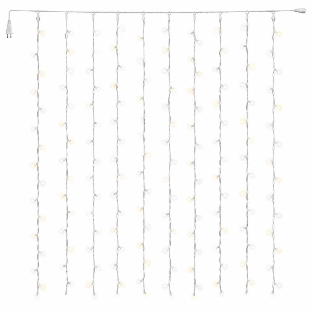 Cortina de Natal com 800 Leds 400Warm/400BR Strobo Bivolt